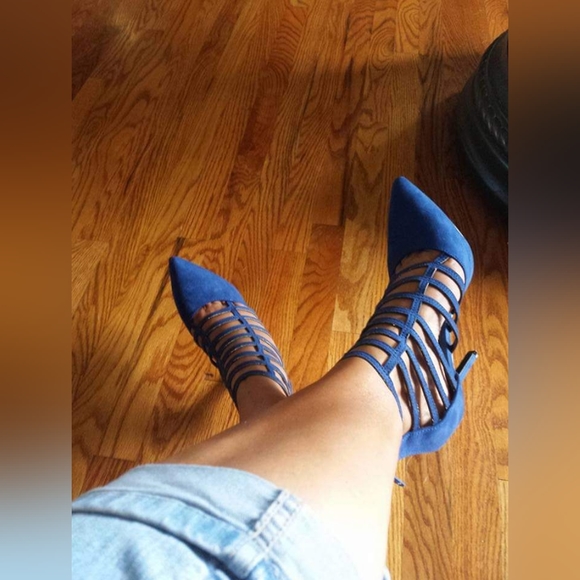 MISS L BY LILIANA HEELS BLUE SIZE 71/2 PRE-OWNED - Picture 10 of 11